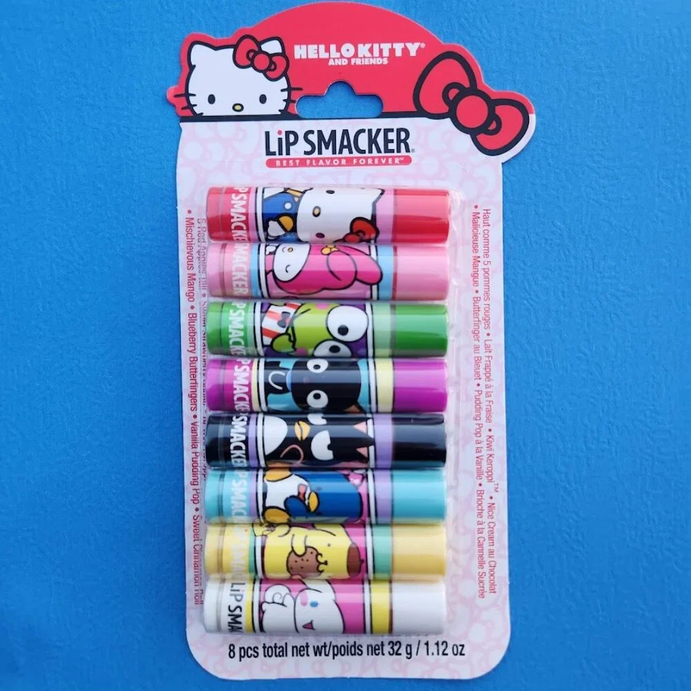 NEW Lip Smacker Sanrio Hello Kitty 8-Piece Flavored Lip Balm My Melody Little Tw